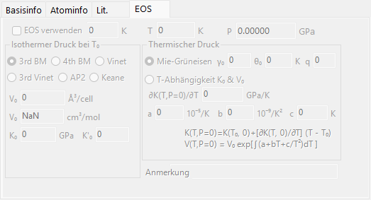 Die Registerkarte EOS