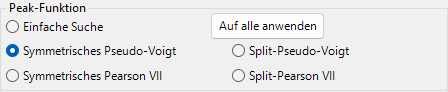 Search Range und Initial FWHM