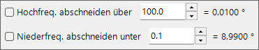 Bandpassfilter-Bereich