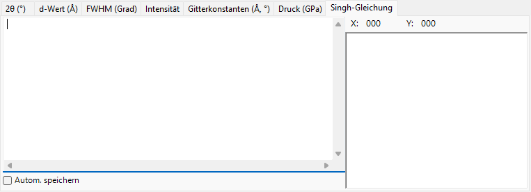 Registerkarte Singh-Gleichung