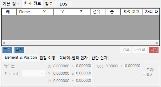 원자 정보 탭