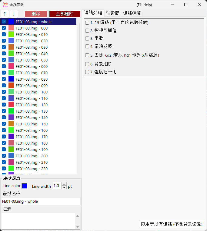 谱图参数窗口整体