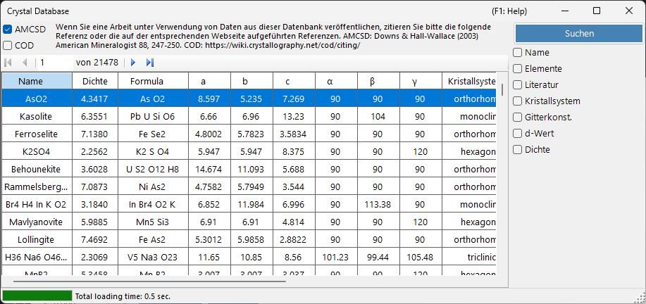 Kristalldatenbank