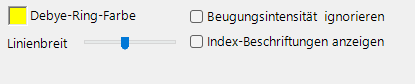 Registerkarte Debye-Ringe