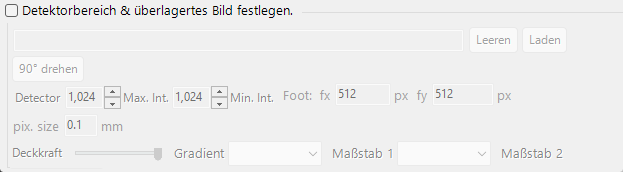 Detektorbereich und überlagertes Bild