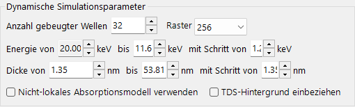Parameter der dynamischen Simulation