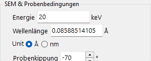 SEM- & Probenbedingungen