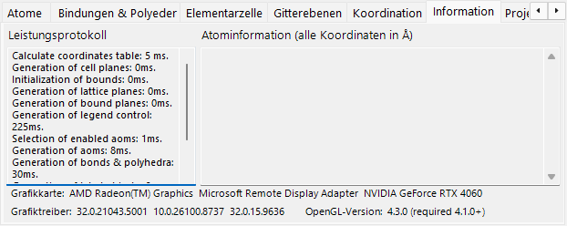 Tab „Information“