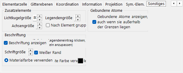 Tab „Sonstiges“