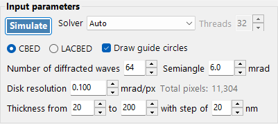 Input parameters