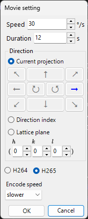 Movie setting dialog