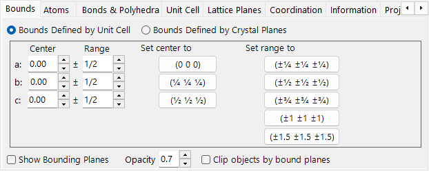 Bounds tab