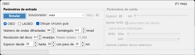 Simulación CBED