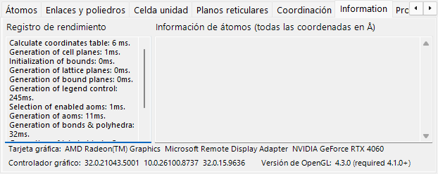 Pestaña Información