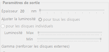 Paramètres de sortie