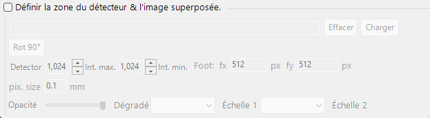 Zone du détecteur et image superposée
