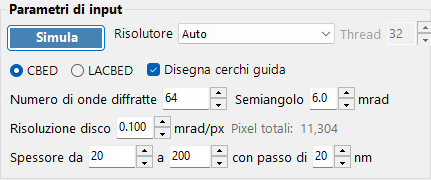 Parametri di input
