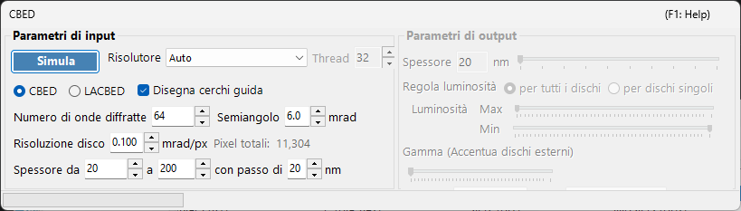 Simulazione CBED