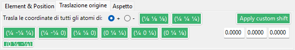 Spostamento dell'origine