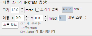 대물 조리개 (HRTEM 옵션)